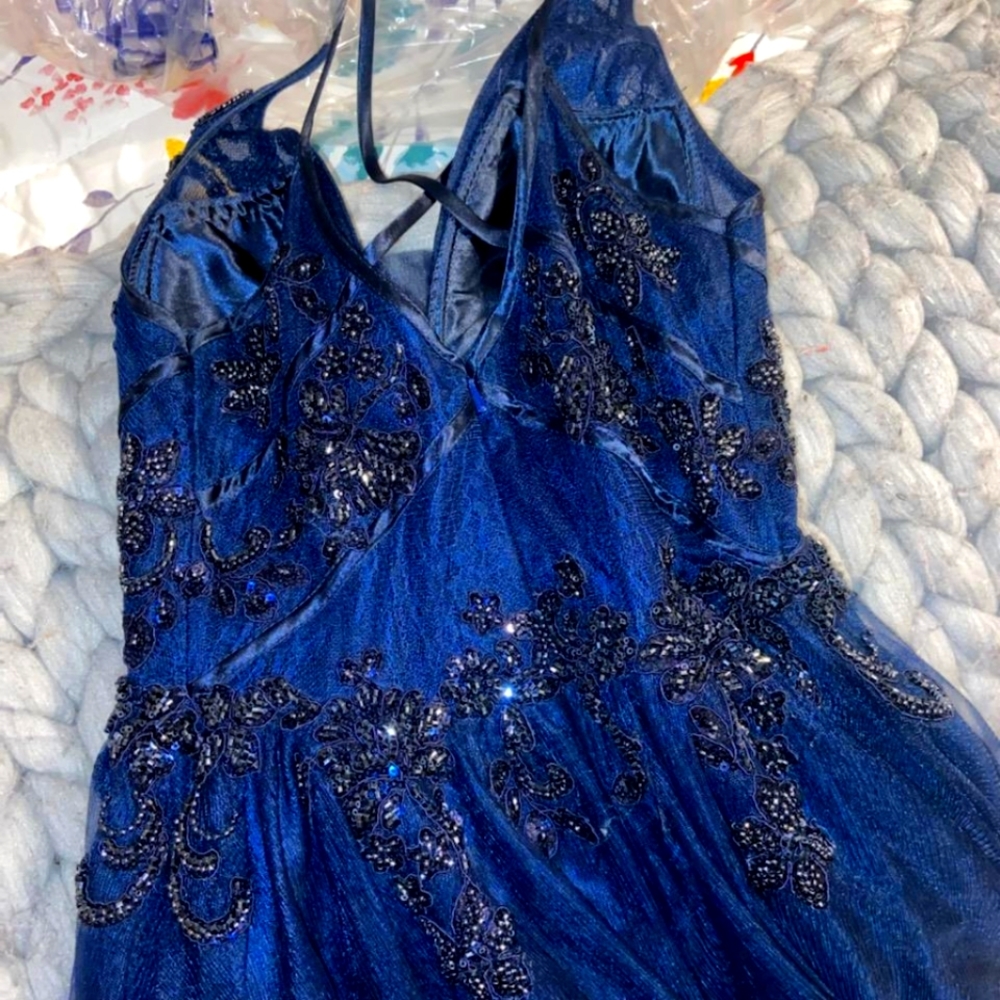 Prom dress...from Dillards..original $369. Dark blue..gorgeous.